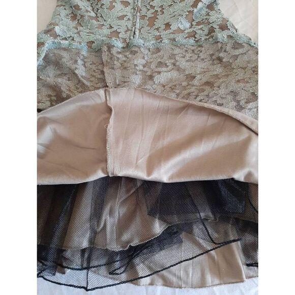 Jr Size 5 City Triangles Blue Brown Glitter Lace Mini Prom Bridesmaid Dress - Picture 8 of 10